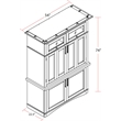 Parker House Americana Modern Wood Workstation with LED Light in White