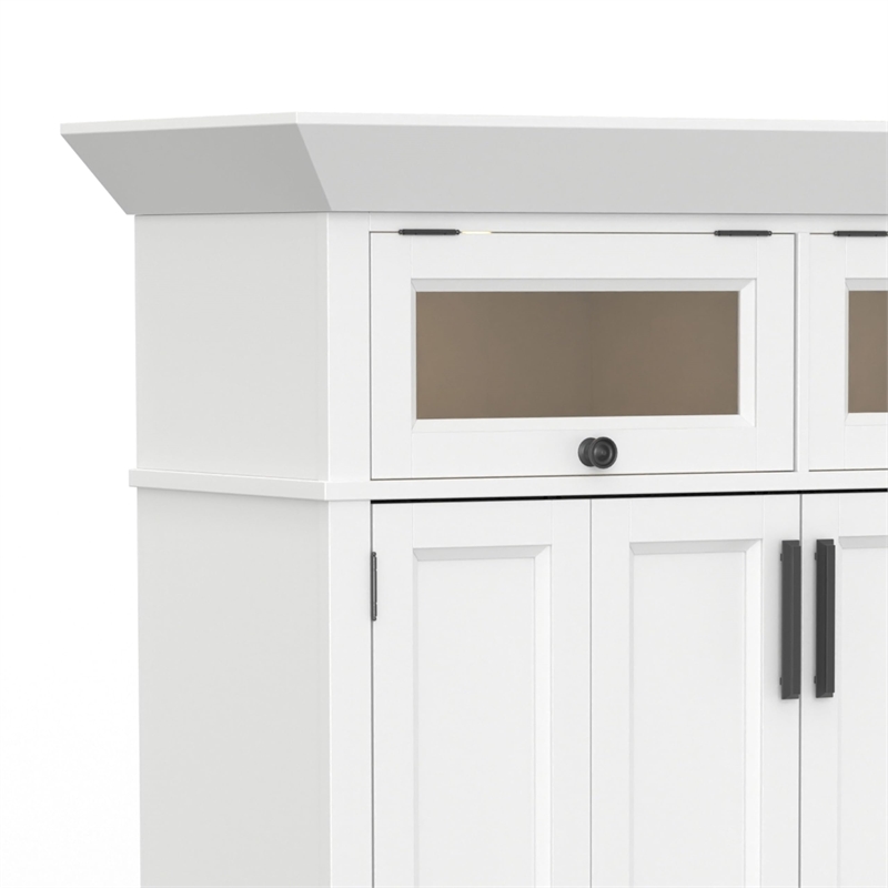 Parker House Americana Modern Wood Workstation with LED Light in White