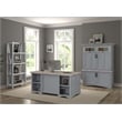 Parker House Americana Modern Wood Workstation with LED Light in Gray