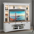 Parker House Americana Modern Wood TV Console with Hutch and LED Lights in White