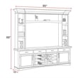 Parker House Americana Modern Wood TV Console with Hutch and LED Lights in Denim