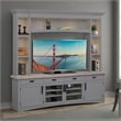 Parker House Americana Modern Wood TV Console with Hutch and LED Lights in Gray