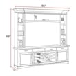 Parker House Americana Modern Wood TV Console with Hutch and LED Lights in Gray