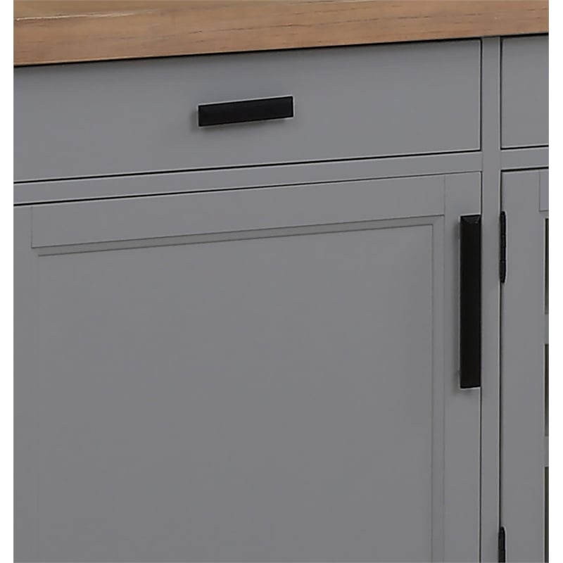 Parker House Americana Modern Wood TV Console with Hutch and LED Lights in Gray