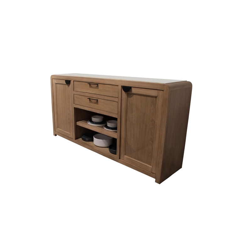 Parker House Escape Traditional Wood Buffet Server with Stone Top in Natural