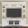 Parker House Americana Modern Wood TV Console with Hutch Back Panel in White