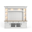 Parker House Americana Modern Wood TV Console with Hutch Back Panel in White