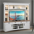 Parker House Americana Modern Wood TV Console with Hutch Back Panel in White