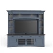 Parker House Americana Modern Wood TV Console with Hutch Back Panel in Denim