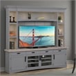 Parker House Americana Modern Wood TV Console with Hutch Back Panel in Gray