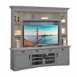 Parker House Americana Modern Wood TV Console with Hutch Back Panel in Gray