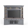 Parker House Americana Modern Wood TV Console with Hutch Back Panel in Gray