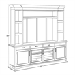 Parker House Americana Modern Wood TV Console with Hutch Back Panel in Gray
