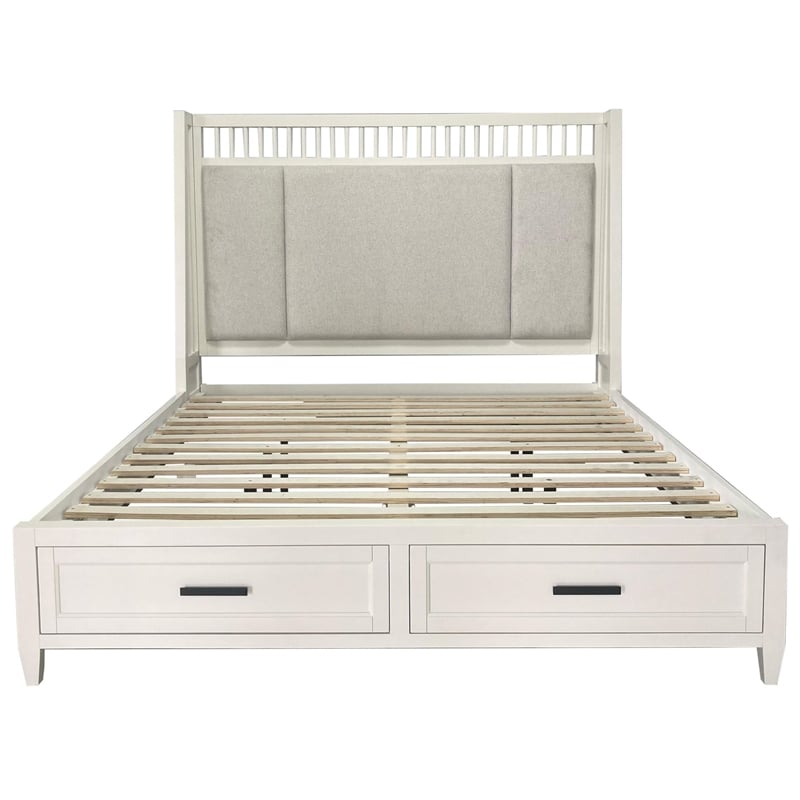 Parker House Americana Modern Traditional Wood King Shelter Bed in White