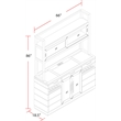 Parker House Pure Modern Wood Buffet with Hutch in Moonstone Taupe