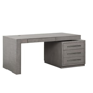 Parker House Pure Modern Wood Executive Desk in Moonstone Gray