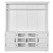 Parker House Shoreham Farmhouse Wood TV Console with Hutch in White