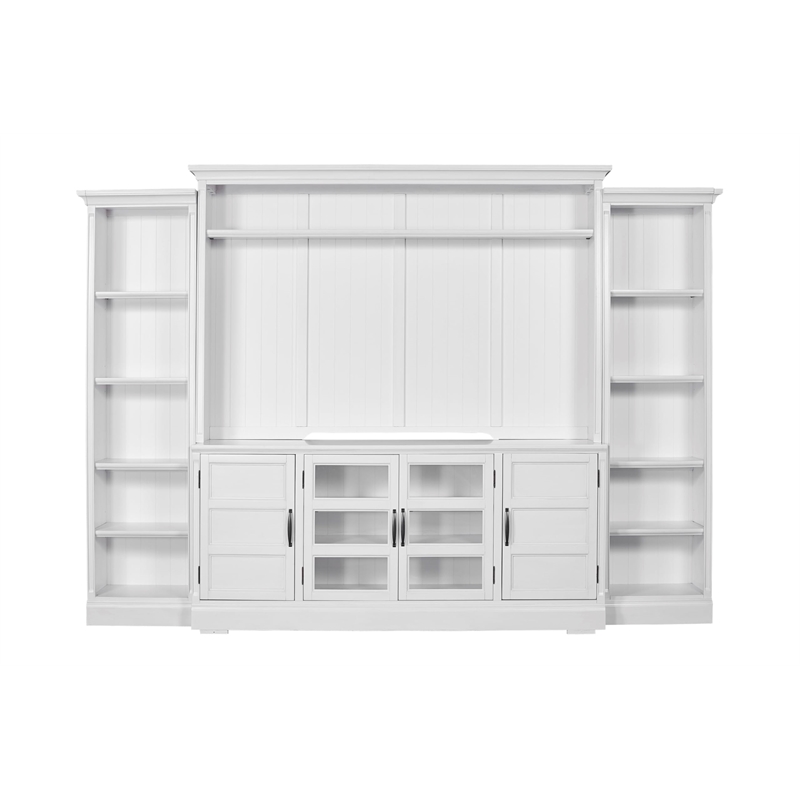 Parker House Shoreham Farmhouse Wood Entertainment Wall in White