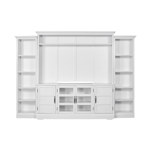 Parker House Shoreham Farmhouse Wood Entertainment Wall in White