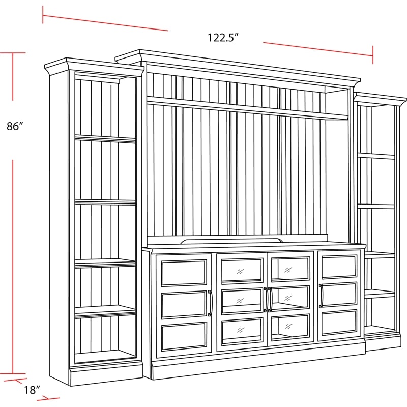 Parker House Shoreham Farmhouse Wood Entertainment Wall in White