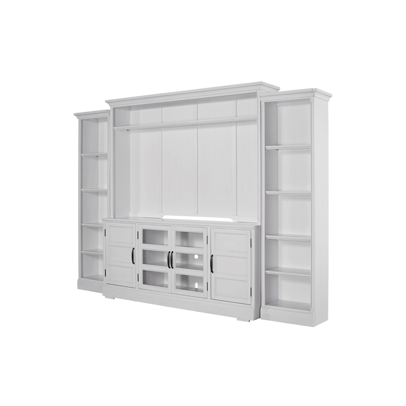 Parker House Shoreham Farmhouse Wood Entertainment Wall in White