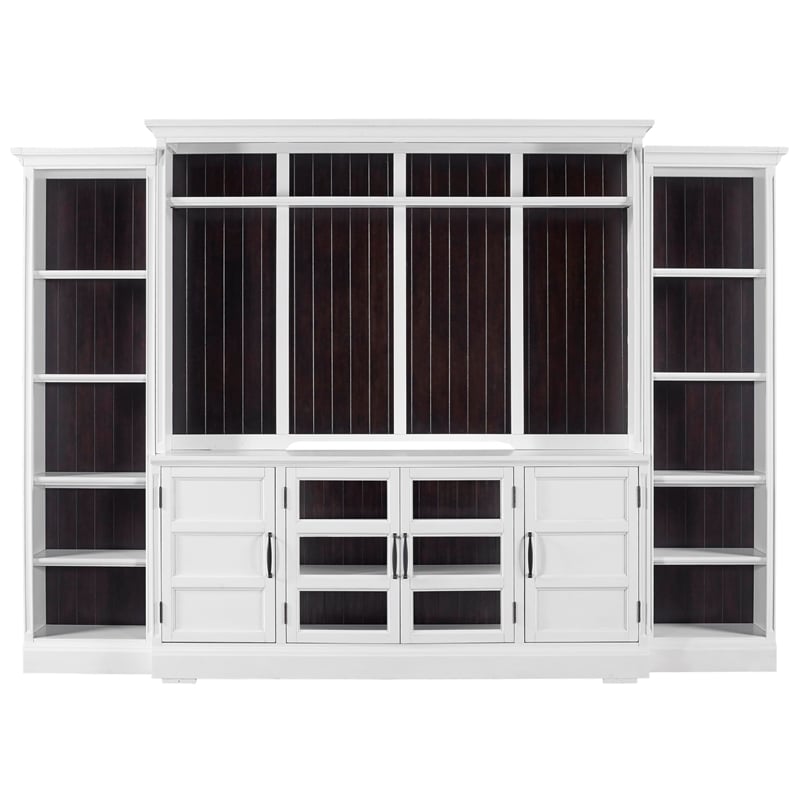Parker House Shoreham Farmhouse Wood Entertainment Wall in White