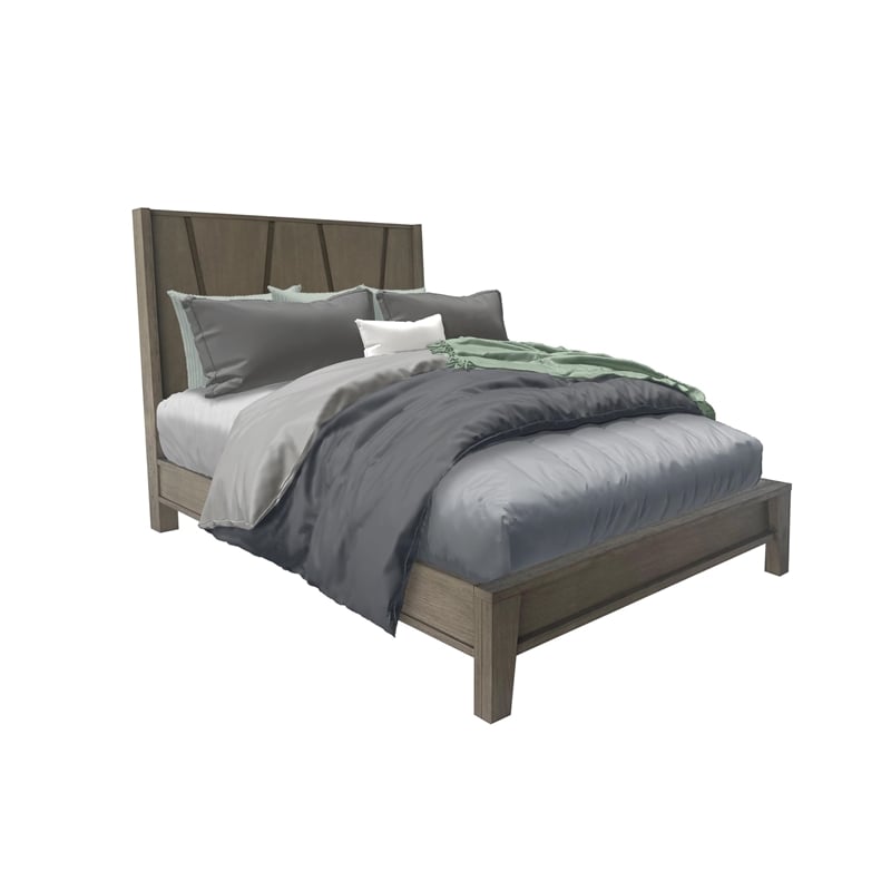 Parker House Pure Modern Bedroom Wood Queen Panel Bed in Moonstone Gray