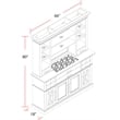 Parker House Sundance Wood Buffet and Hutch with Quartz Insert in Brown