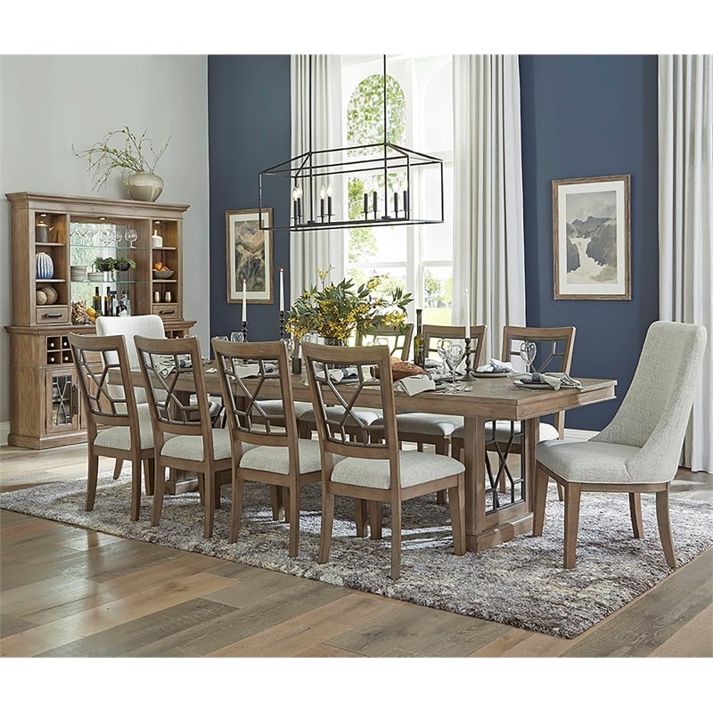 Parker House Sundance Wood Buffet and Hutch with Quartz Insert in Brown