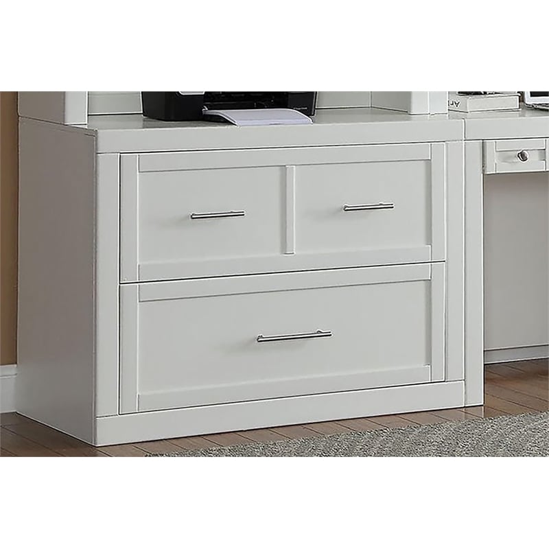Parker House Catalina Farmhouse Wood Lateral File and Hutch in White