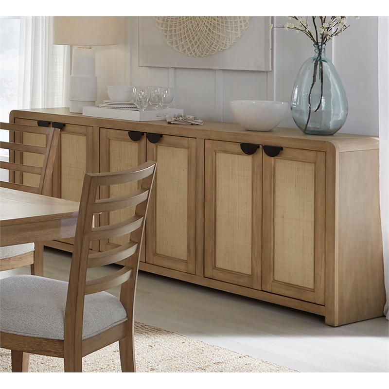 Parker House Escape Wood Console with Reversible Panel Doors in Natural