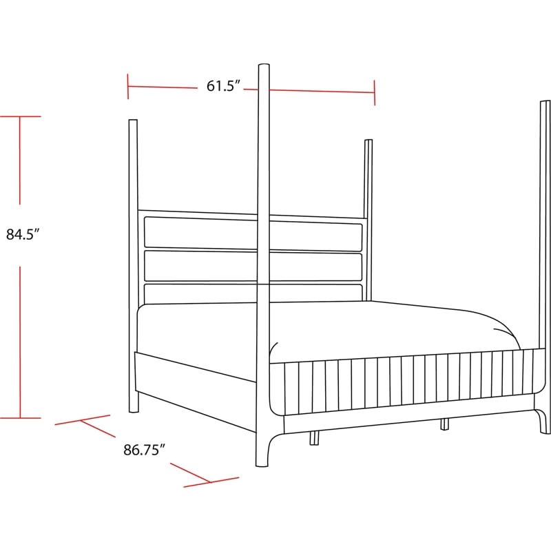 Parker House Escape Traditional Wood Queen Poster Bed in Natural