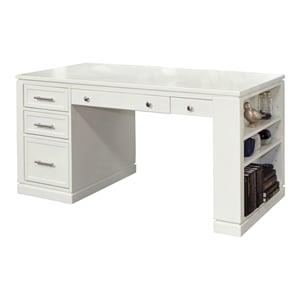 parker house catalina wood writing desk with power center and usb in white