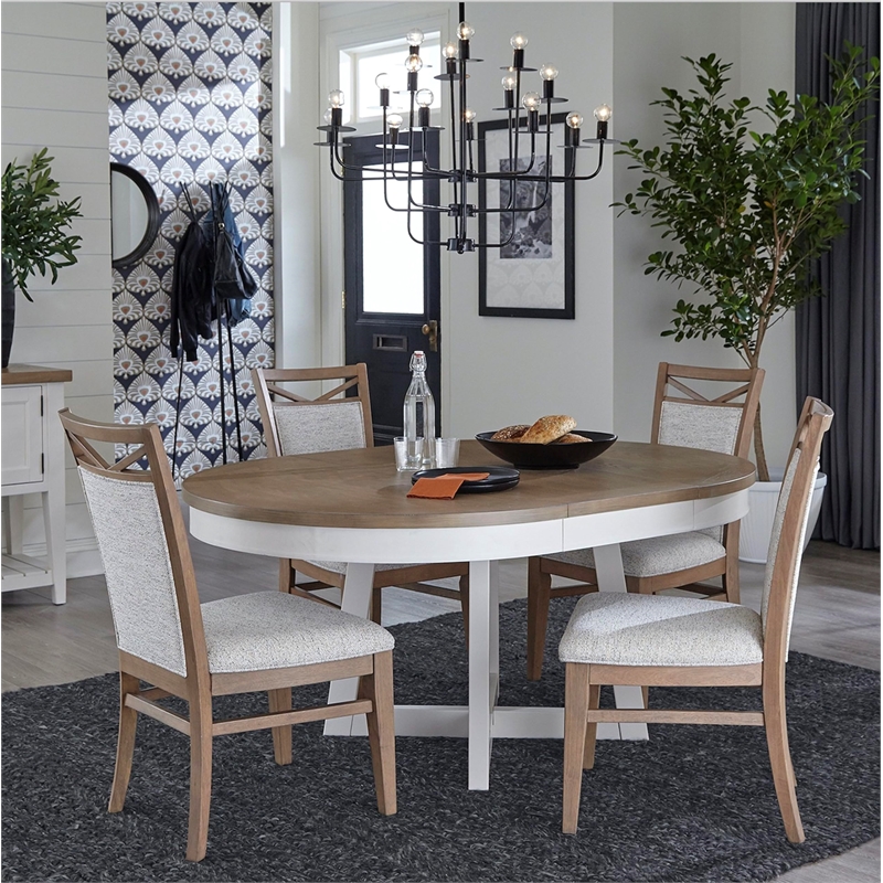 Parker House Americana Modern 5 PC Wood Round Dining Table & Chairs in Natural