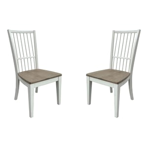 Parker House Americana 18&quot Wood Spindle Back Dining Chair in White (Set of 2)