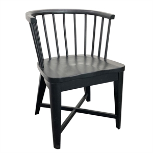 Parker House Americana 18&quot Wood Barrel Dining Chair in Black (Set of 2)