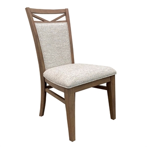 Parker House Americana 19&quot Wood/Fabric Dining Chair in Ivory/Brown (Set of 2)