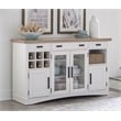Parker House Americana Modern Wood Buffet with Open Display Hutch in White