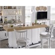 Parker House Americana Modern Wood Bar with Quartz Insert in White/Natural