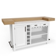 Parker House Americana Modern Wood Bar with Quartz Insert in White/Natural