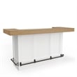 Parker House Americana Modern Wood Bar with Quartz Insert in White/Natural