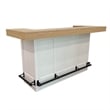Parker House Americana Modern Wood Bar with Quartz Insert in White/Natural
