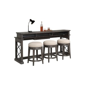 Parker House Sundance Traditional Wood Everywhere Console with 3 Stools in Gray