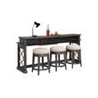 Parker House Sundance Traditional Wood Everywhere Console with 3 Stools in Gray