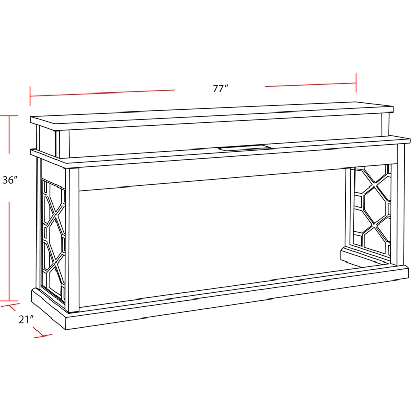 Parker House Sundance Traditional Wood Everywhere Console with 3 Stools in Gray