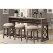 Parker House Sundance Traditional Wood Everywhere Console with 3 Stools in Brown