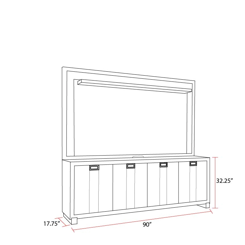 Parker House Ascent Dark Chocolate 90 in. Console