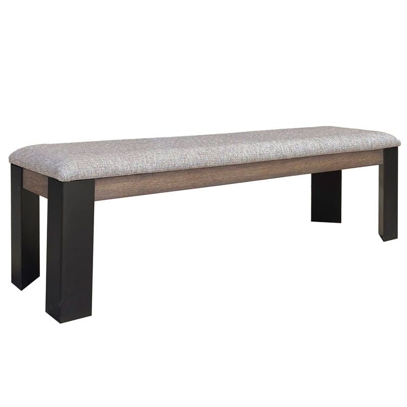 Parker House Cedar Fork Fabric Upholstered/Wood Dining Bench in Smoked Arabica