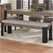 Parker House Cedar Fork Fabric Upholstered/Wood Dining Bench in Smoked Arabica