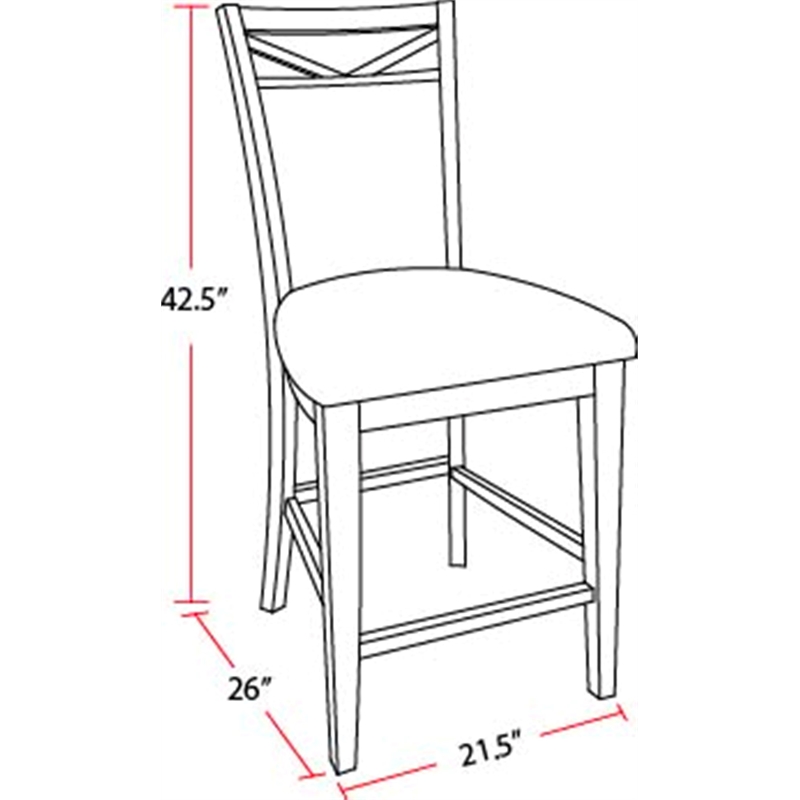 Parker House Americana Modern Island Counter Height Table with 6 chairs